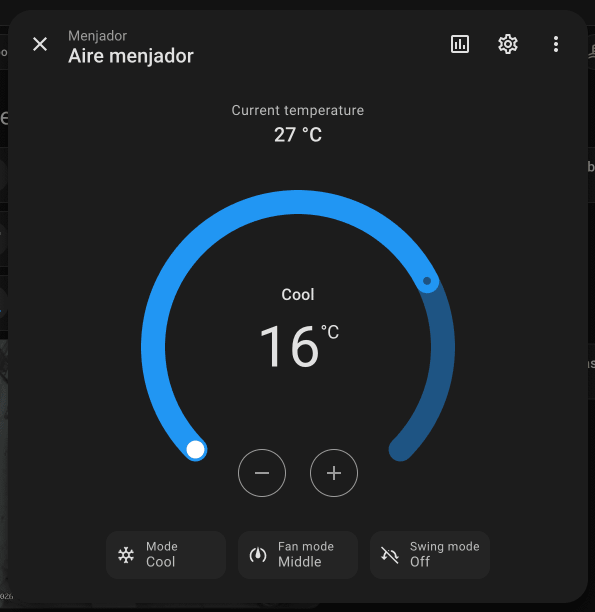 Home Assistant climate controls for the dining room air conditioner