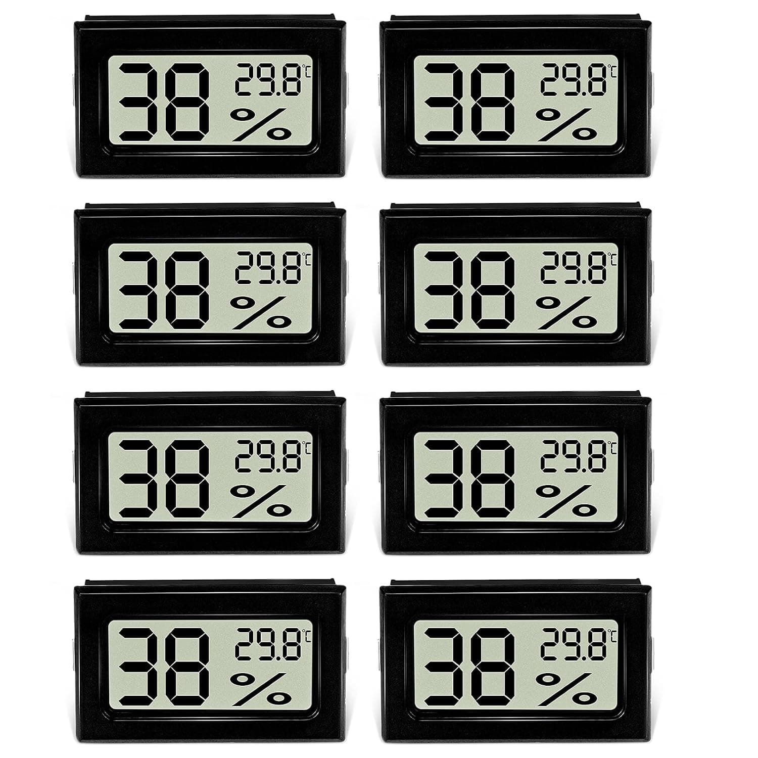 Mini Digital Thermometer and Hygrometer (8-pack)