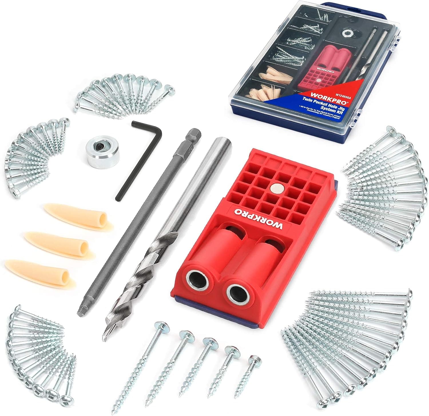 WORKPRO 125-Piece Pocket Hole Jig Kit